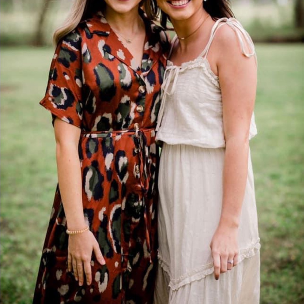 Animal print midi dress